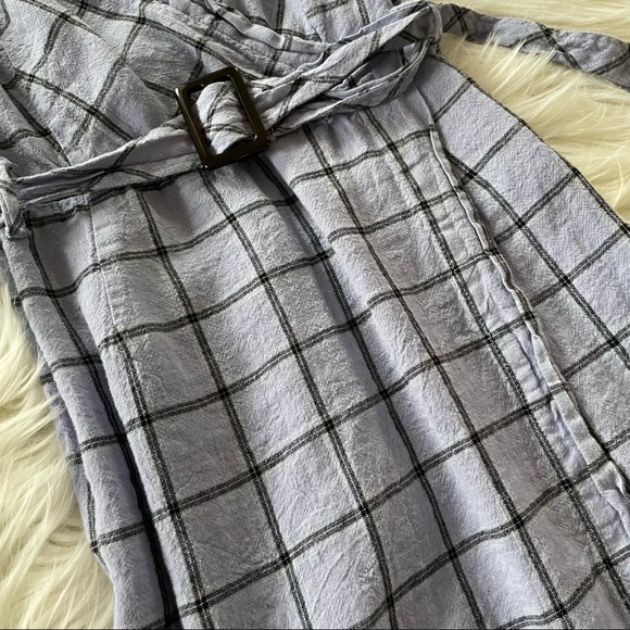 Urban Outfitters Amanda Linen Blend Wrap Dress Belted Size XS - Picture 2 of 5